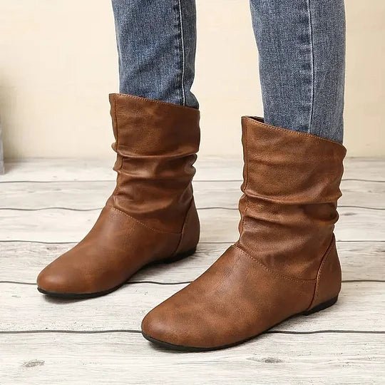 Bottines plates femme en cuir vegan à tige souple – Lucie – vue 7