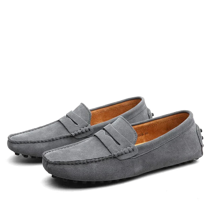 Mocassins homme en daim style italien – Lorenzo – Gris