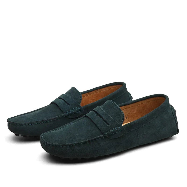 Mocassins homme en daim style italien – Lorenzo – Vert