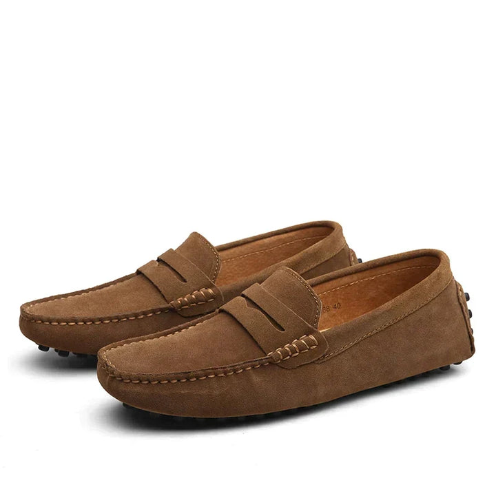 Mocassins homme en daim style italien – Lorenzo – Marron