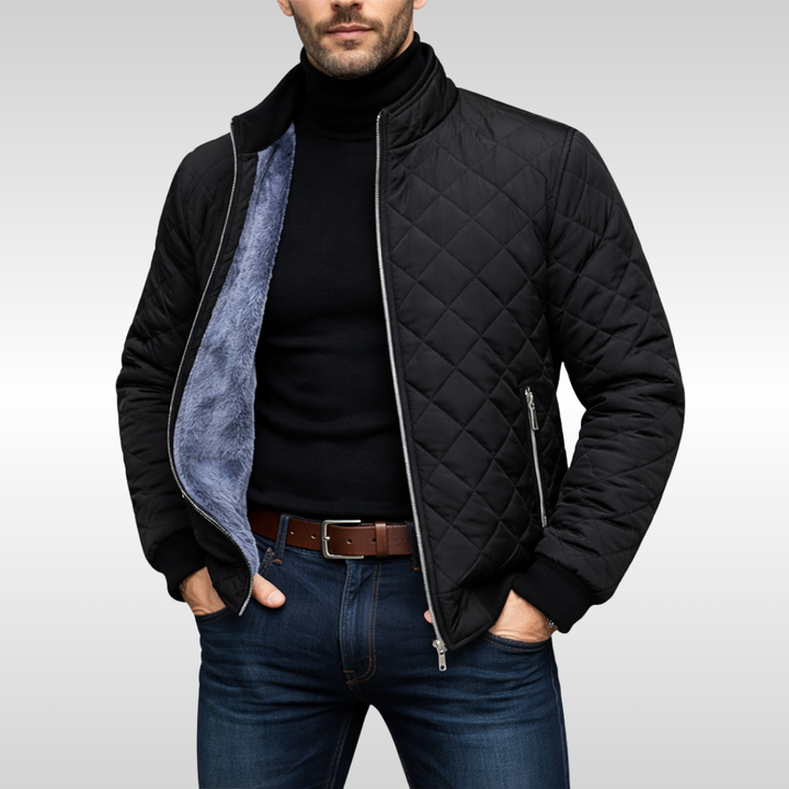Veste d'hiver homme matelassée classique et chaude – Gaspard – Noir