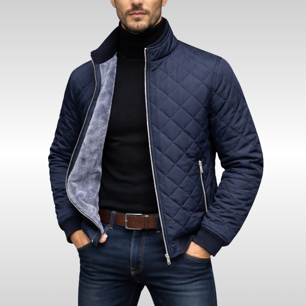 Veste d'hiver homme matelassée classique et chaude – Gaspard – Bleu marine