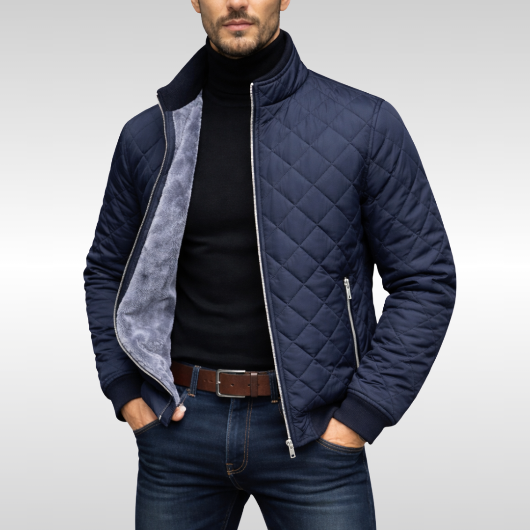 Veste d'hiver homme matelassée classique et chaude – Gaspard – Bleu marine