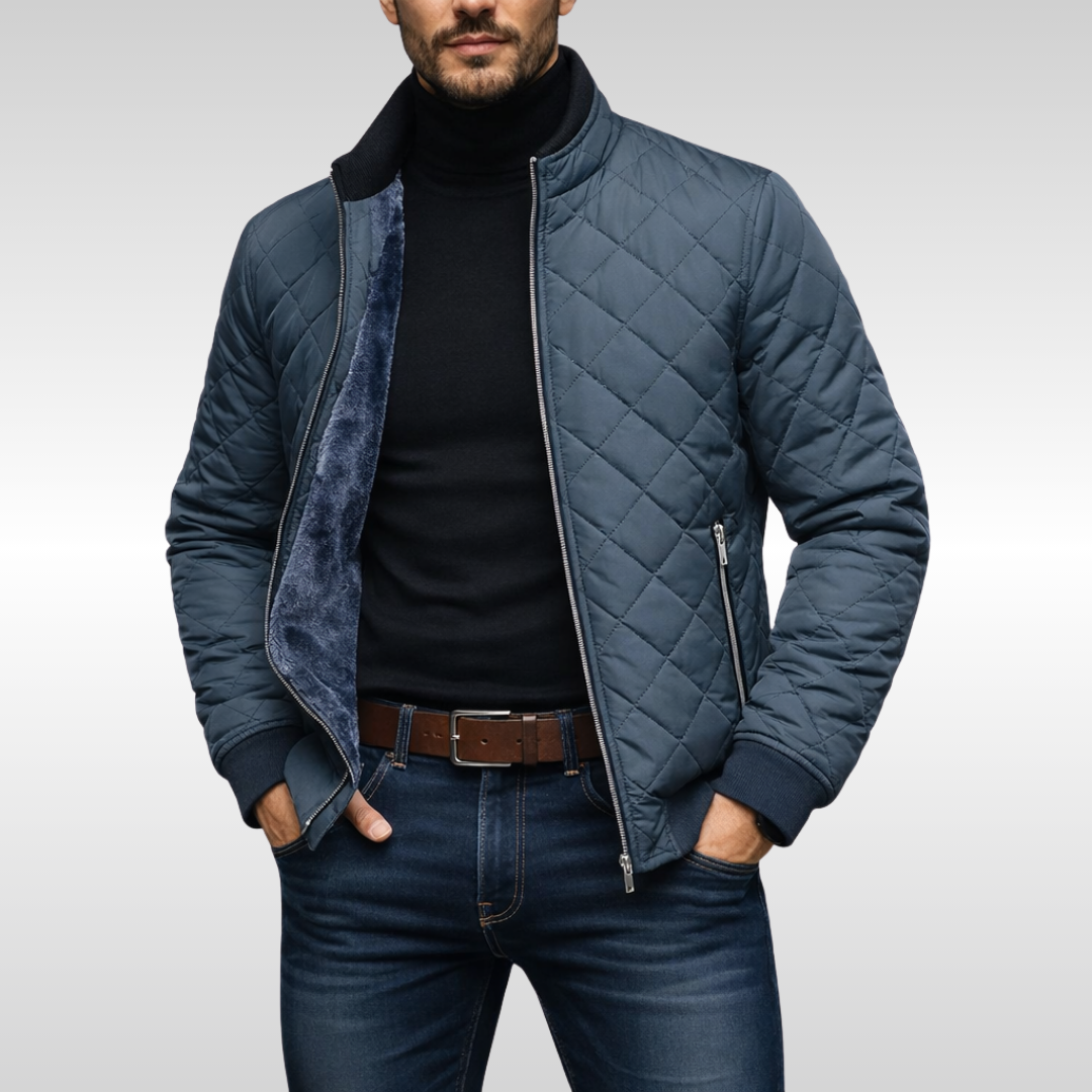 Veste d'hiver homme matelassée classique et chaude – Gaspard – Gris