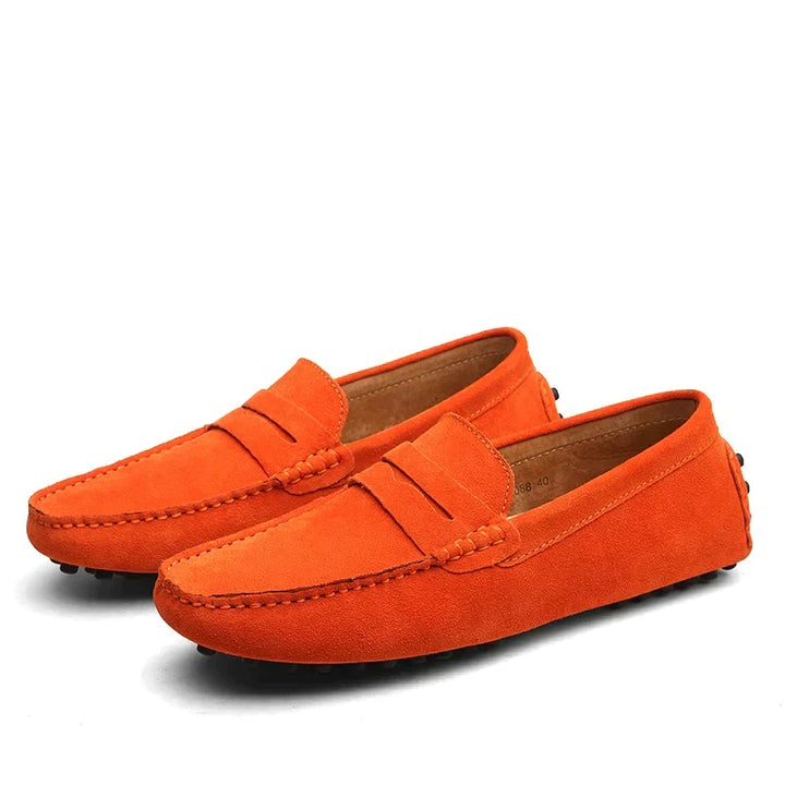 Mocassins homme en daim style italien – Lorenzo – Orange