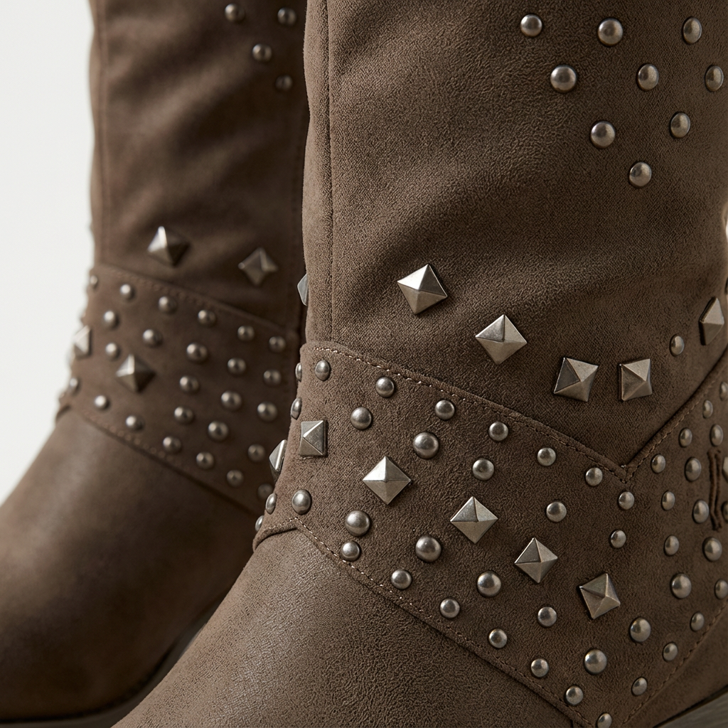 Bottes hautes femme à bout pointu et talon bloc moyen – Iris – vue 7