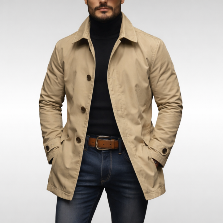 Manteau homme toutes saisons déperlant matelassé – Léandre – Beige
