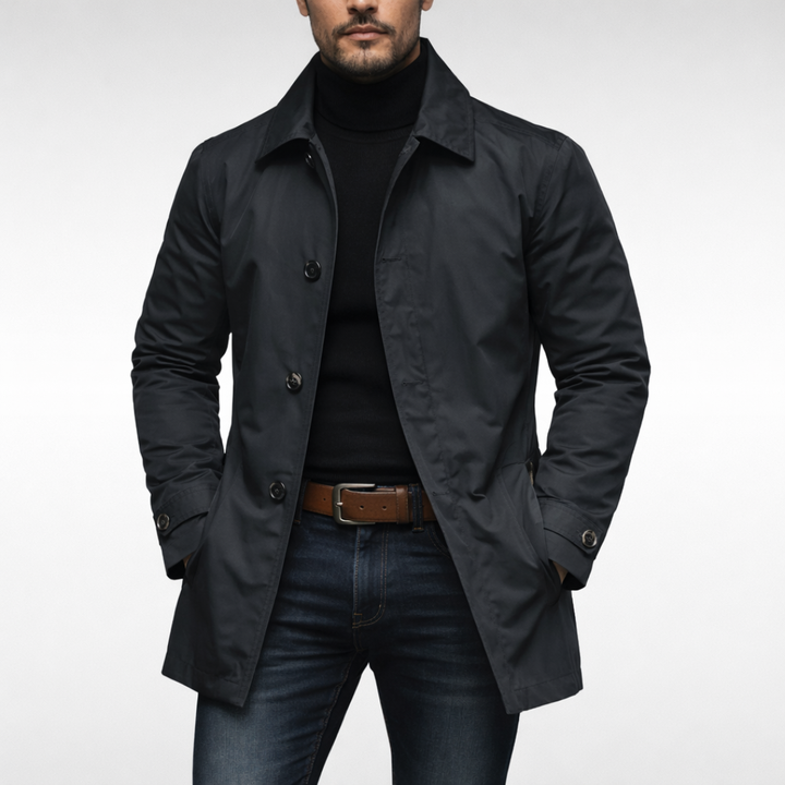 Manteau homme toutes saisons déperlant matelassé – Léandre – Noir