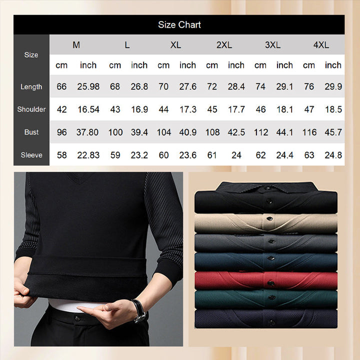 Pull homme effet chemise superposée à col rayé – Damien - vue 7