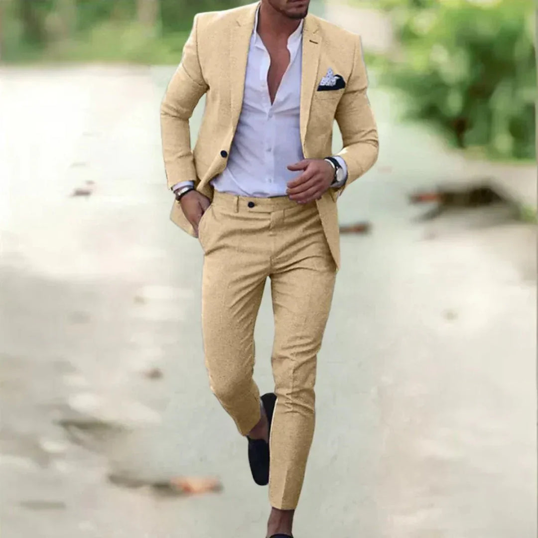 Costume de mariage homme formel deux pièces – Benjamin – Beige