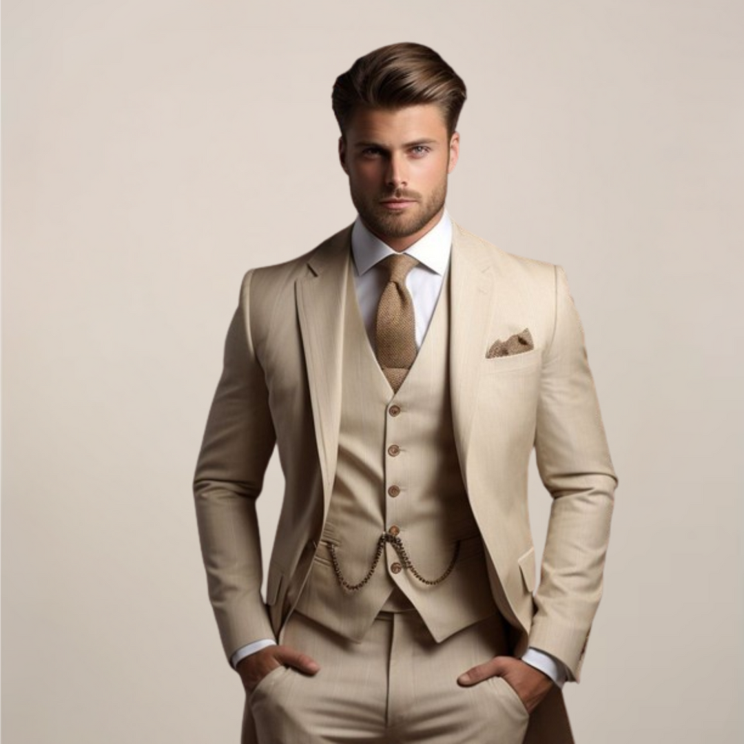 Costume trois pièces homme formel pour le printemps – Georg – Beige