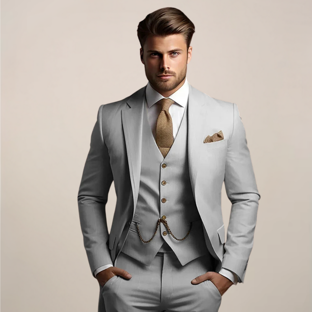 Costume trois pièces homme formel pour le printemps – Georg – Gris