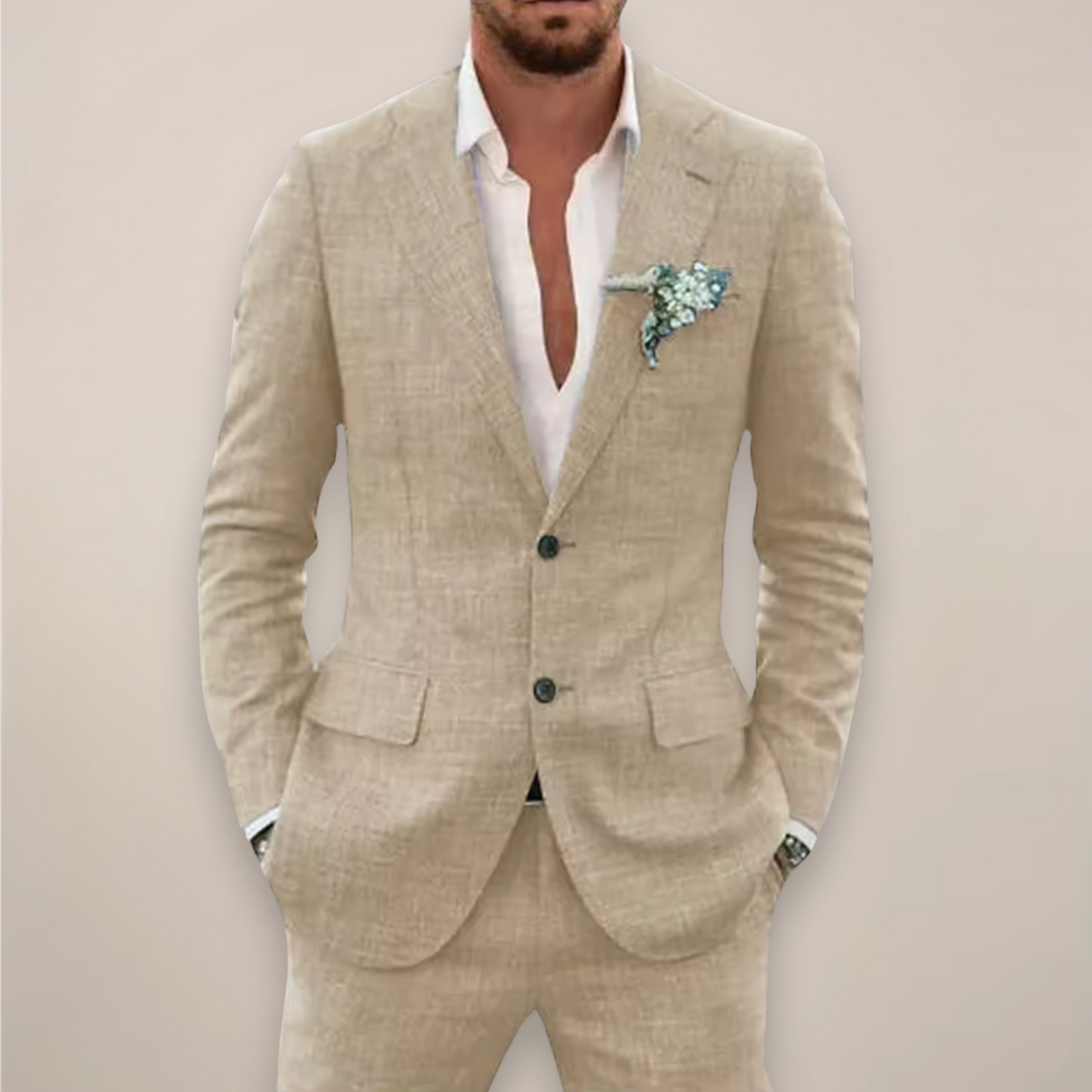 Costume deux pièces homme droit pour l'automne-hiver – Konrad – Beige