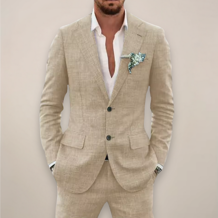 Costume deux pièces homme droit pour l'automne-hiver – Konrad – Beige