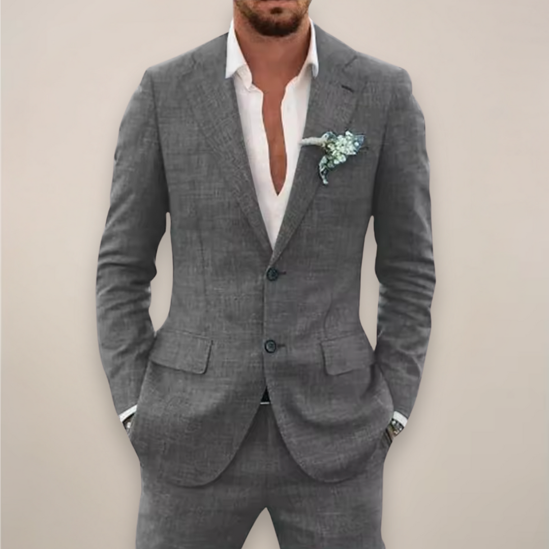 Costume deux pièces homme droit pour l'automne-hiver – Konrad – Gris