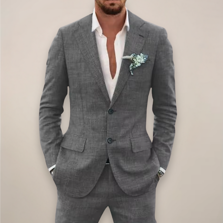 Costume deux pièces homme droit pour l'automne-hiver – Konrad – Gris