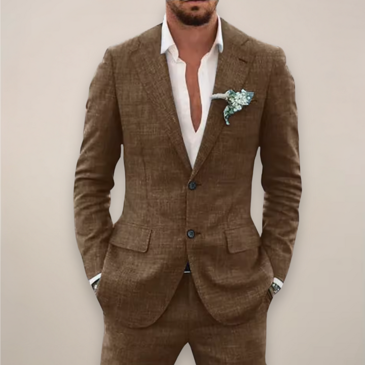 Costume deux pièces homme droit pour l'automne-hiver – Konrad – Marron