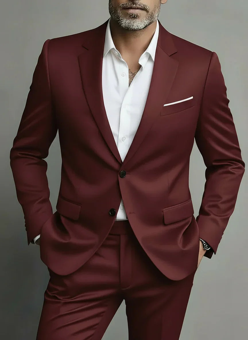 Costume homme slim élégant pour le printemps – Elias – Bordeaux