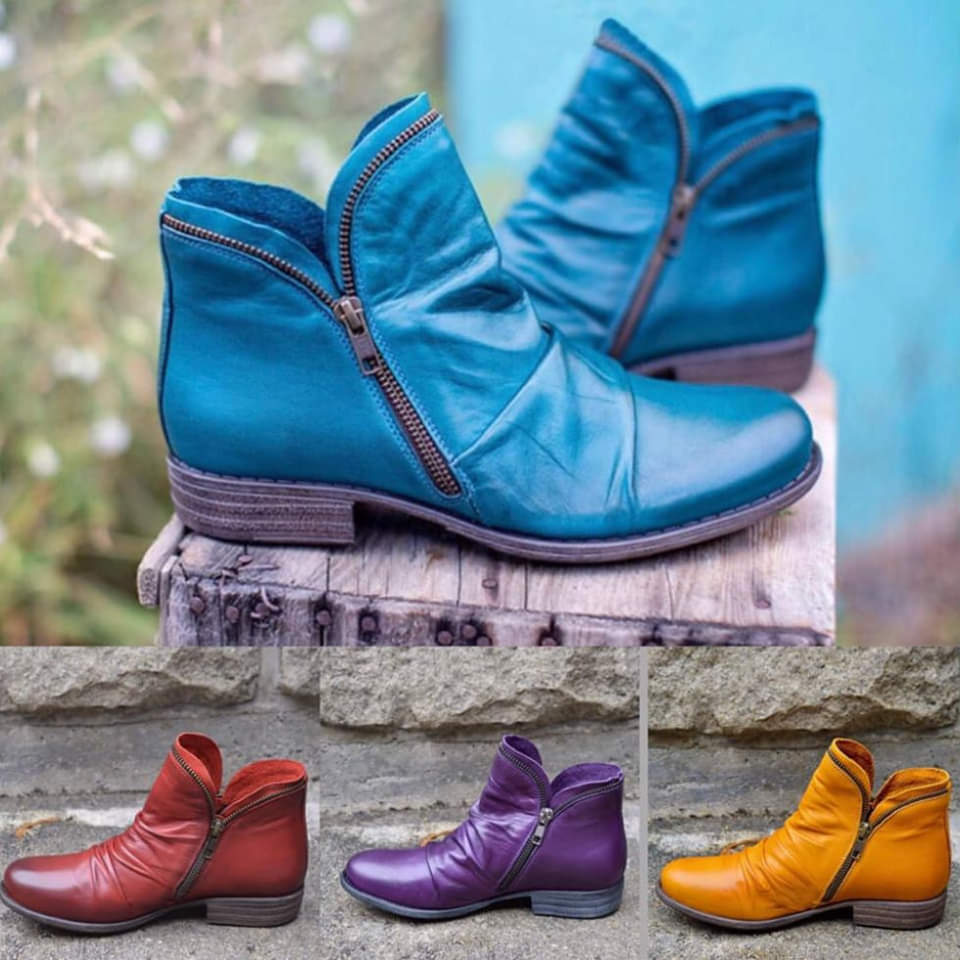 Bottines femme tendance à zip pour les jours froids – Navajo – vue 1
