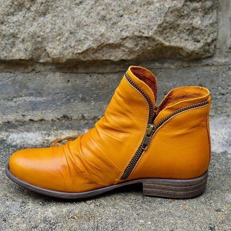 Bottines femme tendance à zip pour les jours froids – Navajo – Jaune