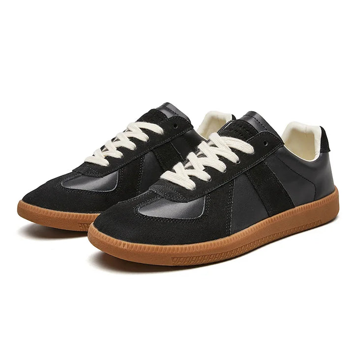 Baskets basses homme rétro à panneaux texturés – Harrington – Noir