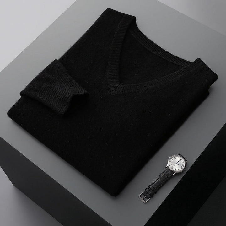 Pull homme en laine de qualité très élégant – Mune – Noir