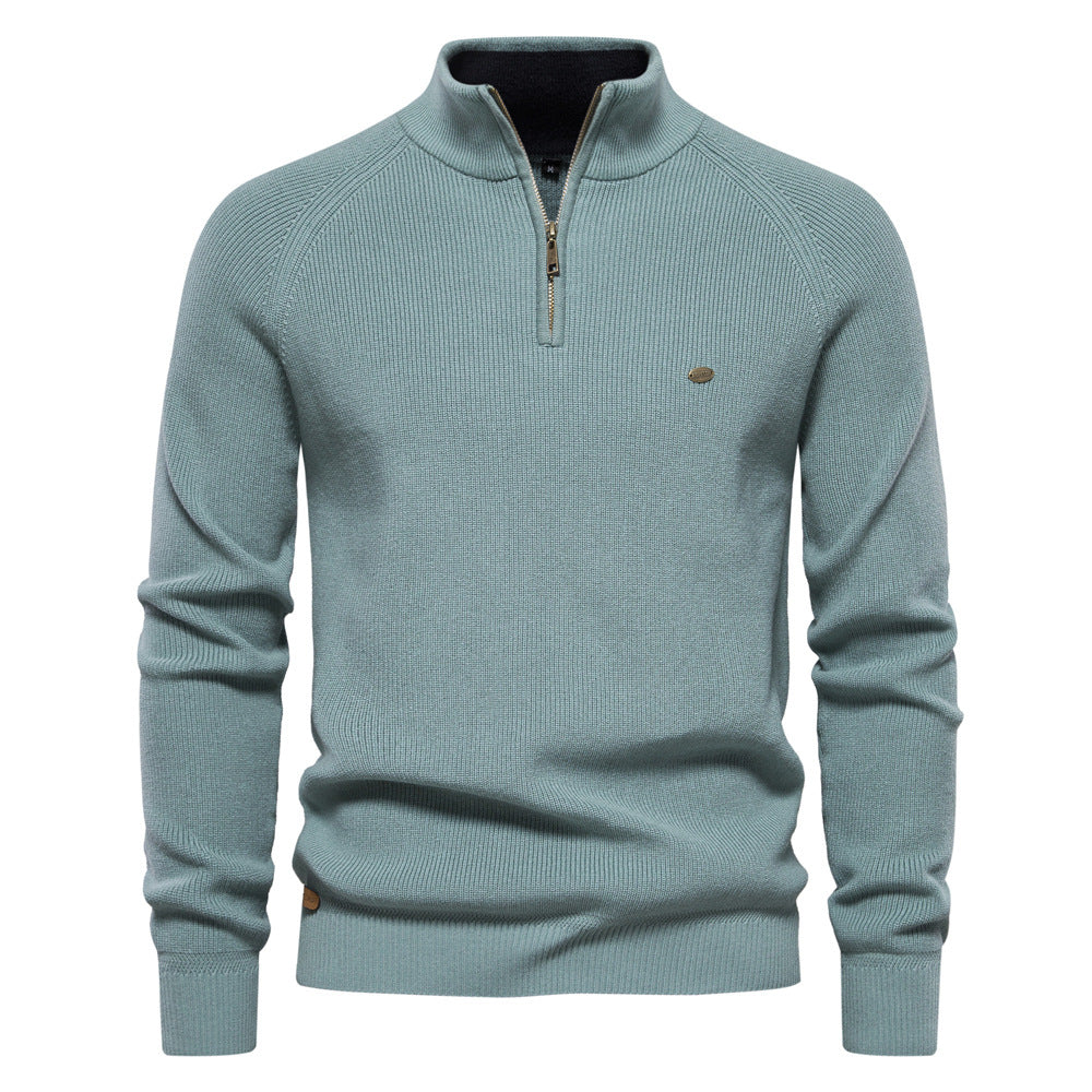 Pull demi-zip homme luxe pour l'automne – Hugo – Vert
