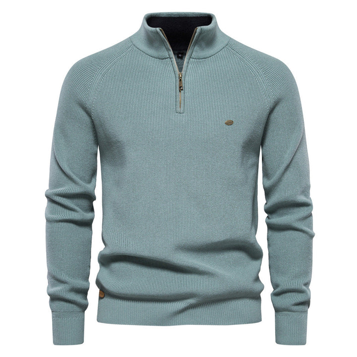 Pull demi-zip homme luxe pour l'automne – Hugo – Vert