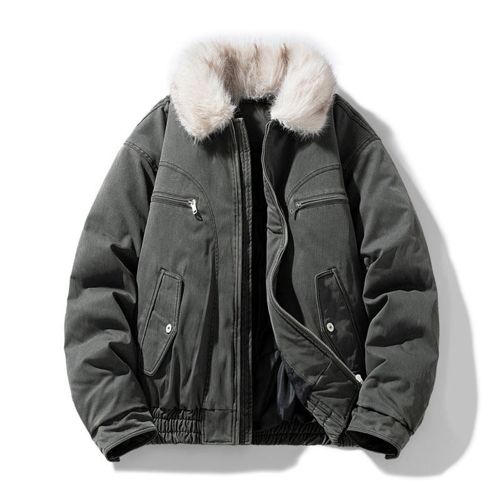 Blouson bomber homme matelassé à col en fausse fourrure amovible – Mune – vue 3