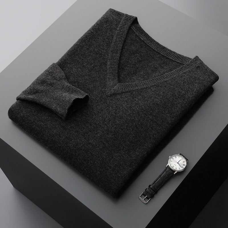 Pull homme en laine de qualité très élégant – Mune – Gris foncé