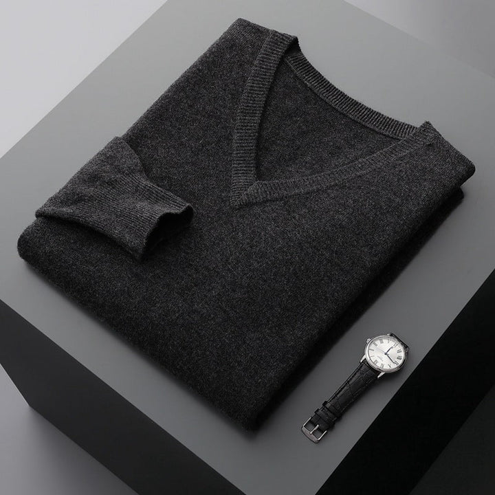 Pull homme en laine de qualité très élégant – Mune – Gris foncé