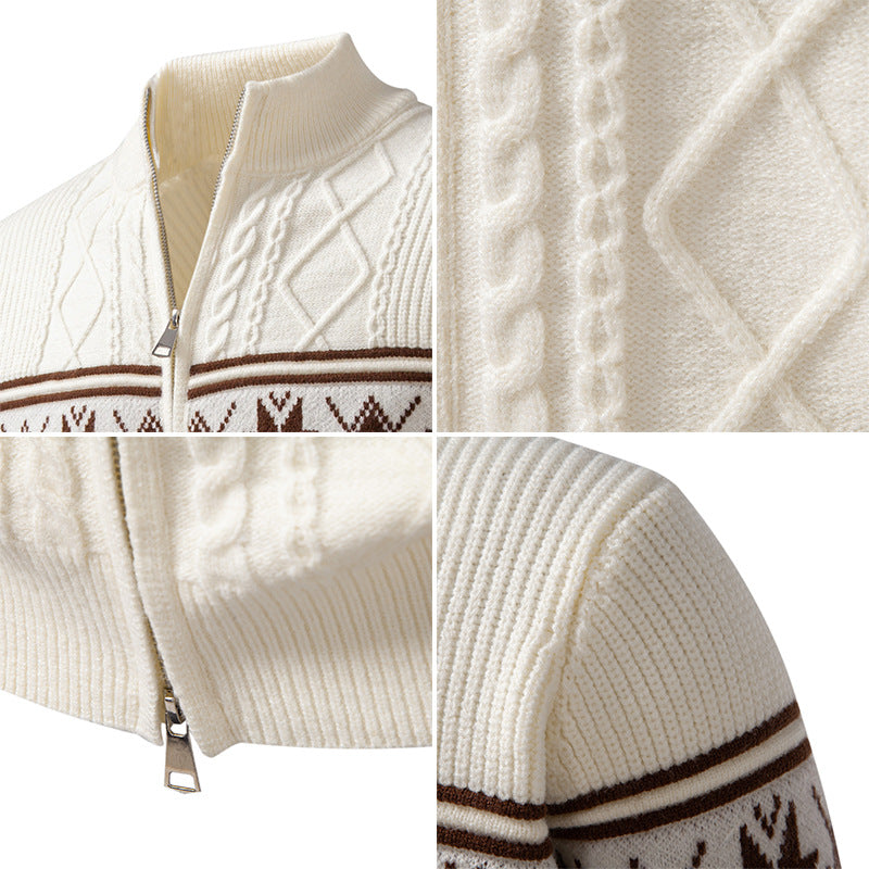 Cardigan norvégien homme zippé à col montant – Oslo – vue 4