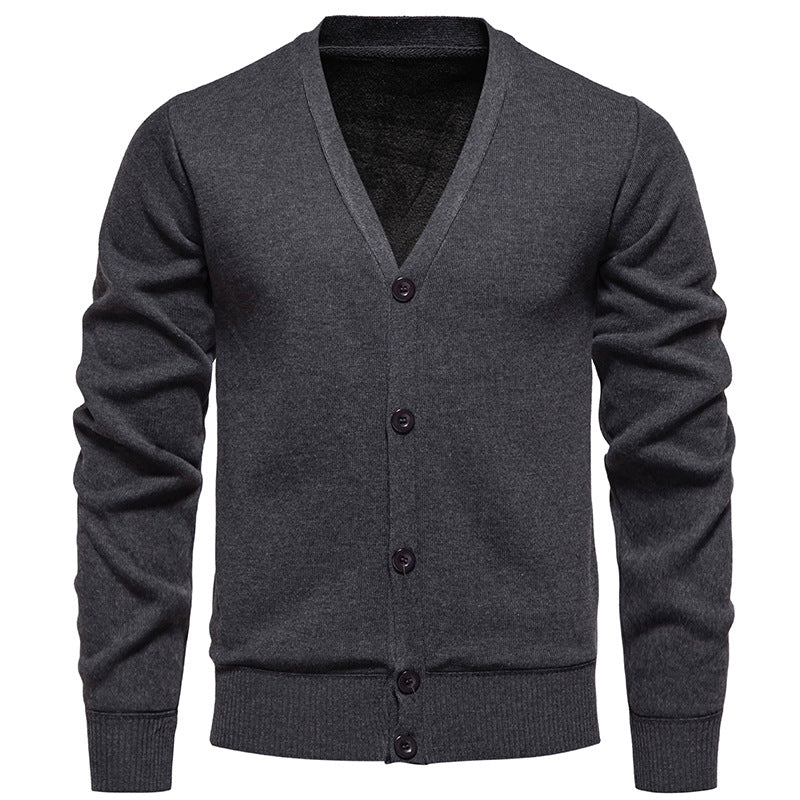 Cardigan léger homme en maille fine col V à patte cachée – Noé – vue 4