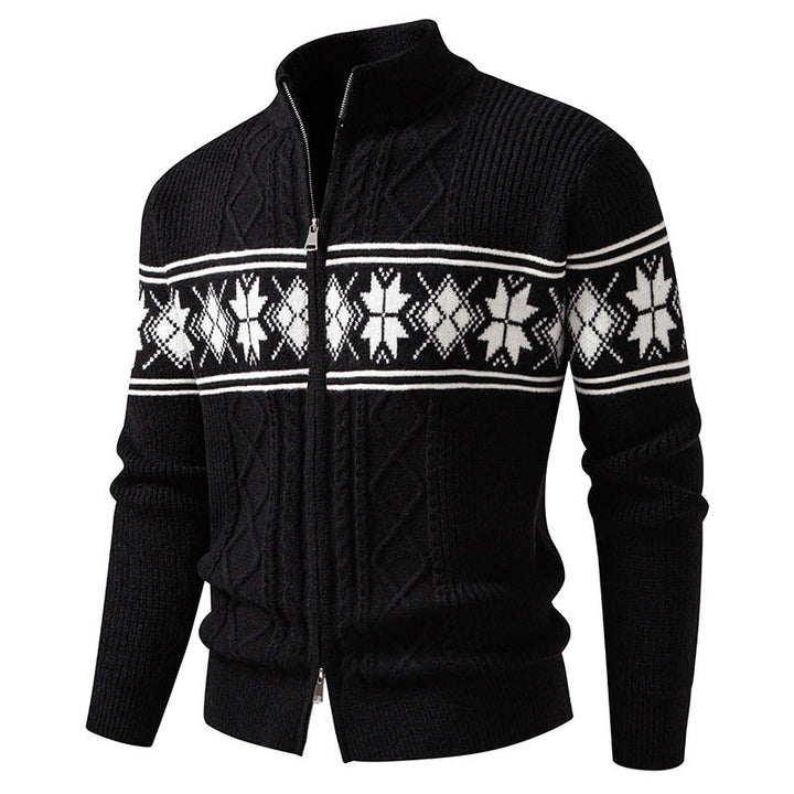 Cardigan norvégien homme zippé à col montant – Oslo – vue 3