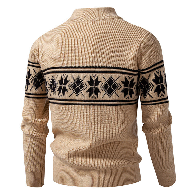 Cardigan norvégien homme zippé à col montant – Oslo – vue 5
