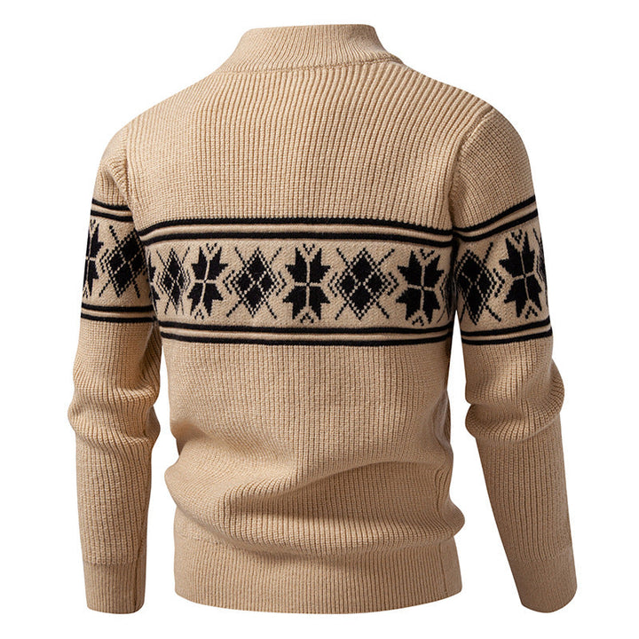 Cardigan norvégien homme zippé à col montant – Oslo – vue 5