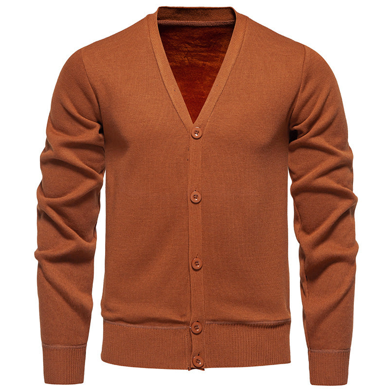 Cardigan léger homme en maille fine col V à patte cachée – Noé – vue 5