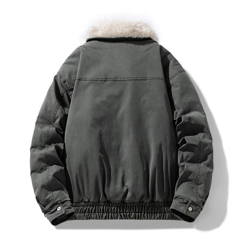 Blouson bomber homme matelassé à col en fausse fourrure amovible – Mune – vue 4