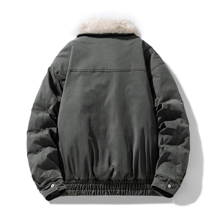 Blouson bomber homme matelassé à col en fausse fourrure amovible – Mune – vue 4