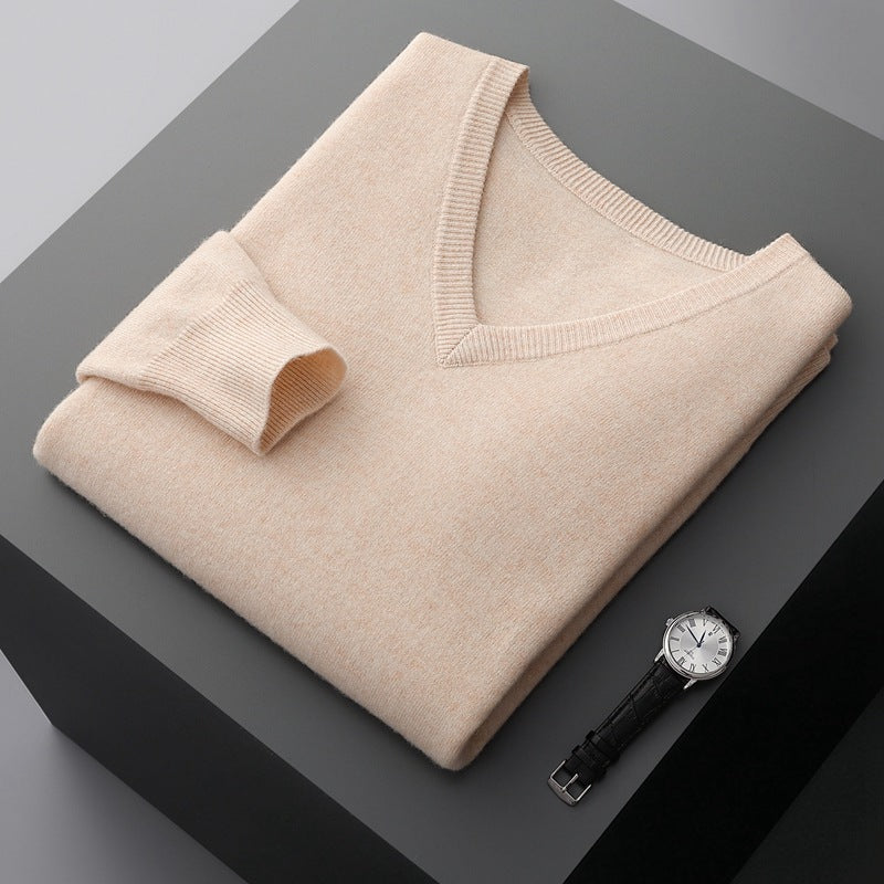 Pull homme en laine de qualité très élégant – Mune – Beige