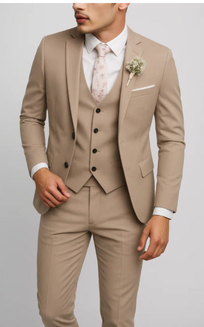 Costume deux pièces homme coupe moderne – Élégance – Abricot