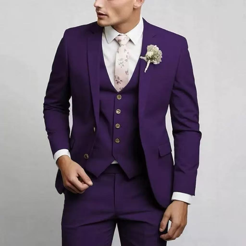 Costume deux pièces homme coupe moderne – Élégance – Violet