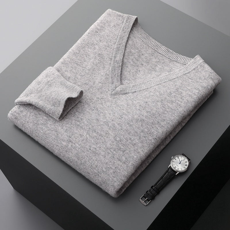 Pull homme en laine de qualité très élégant – Mune – Gris clair