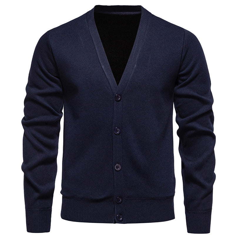 Cardigan léger homme en maille fine col V à patte cachée – Noé – vue 2
