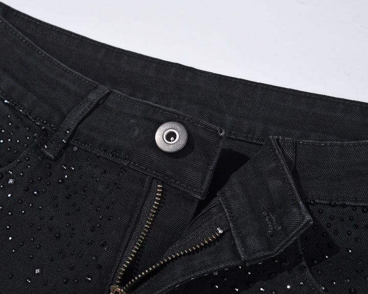 Jean slim homme noir orné de strass scintillants – Nolan - vue 4