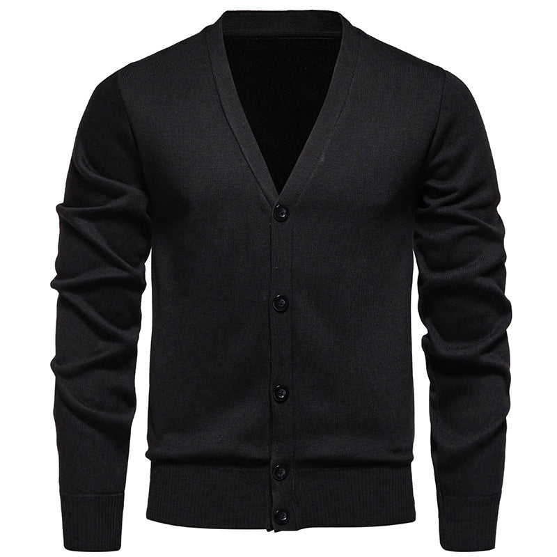 Cardigan léger homme en maille fine col V à patte cachée – Noé – vue 3