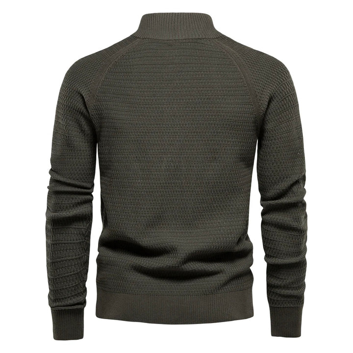 Cardigan homme classique en maille torsadée col V – Lukas – vue 7