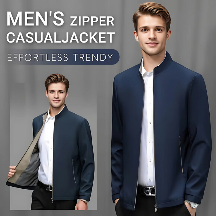 Blouson homme zippé à col montant doublé – Édouard - vue 1