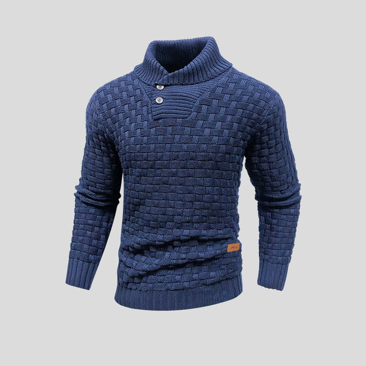 Pull thermique tricoté homme élégant et chaud – Boutique – Bleu