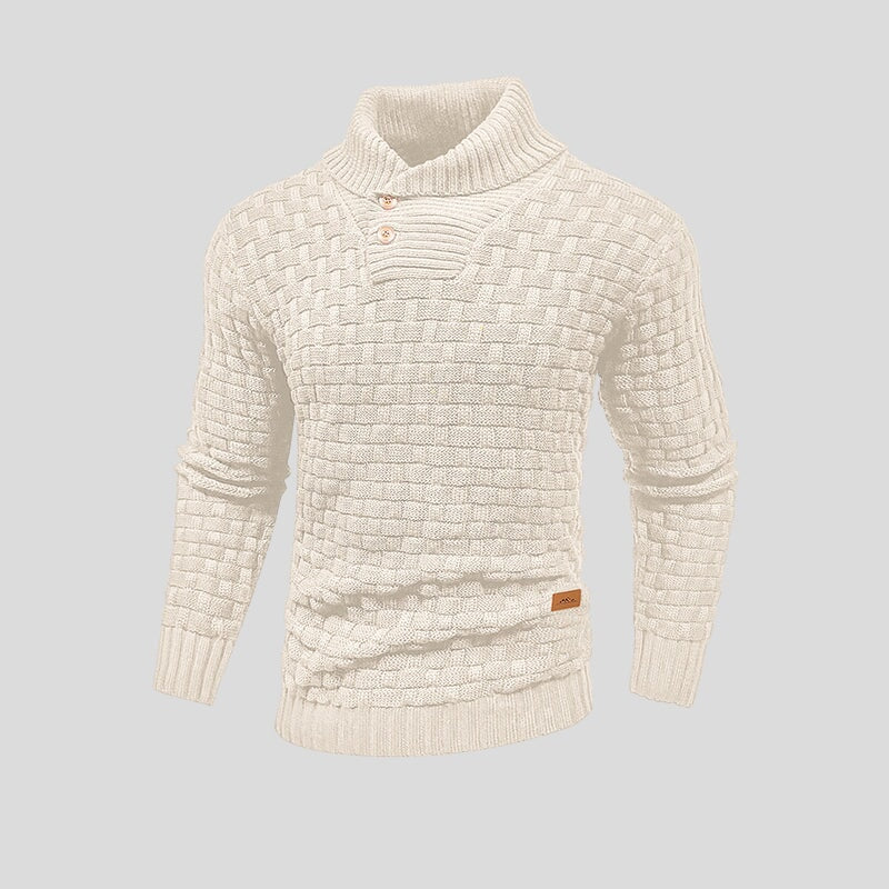 Pull thermique tricoté homme élégant et chaud – Boutique – Crème